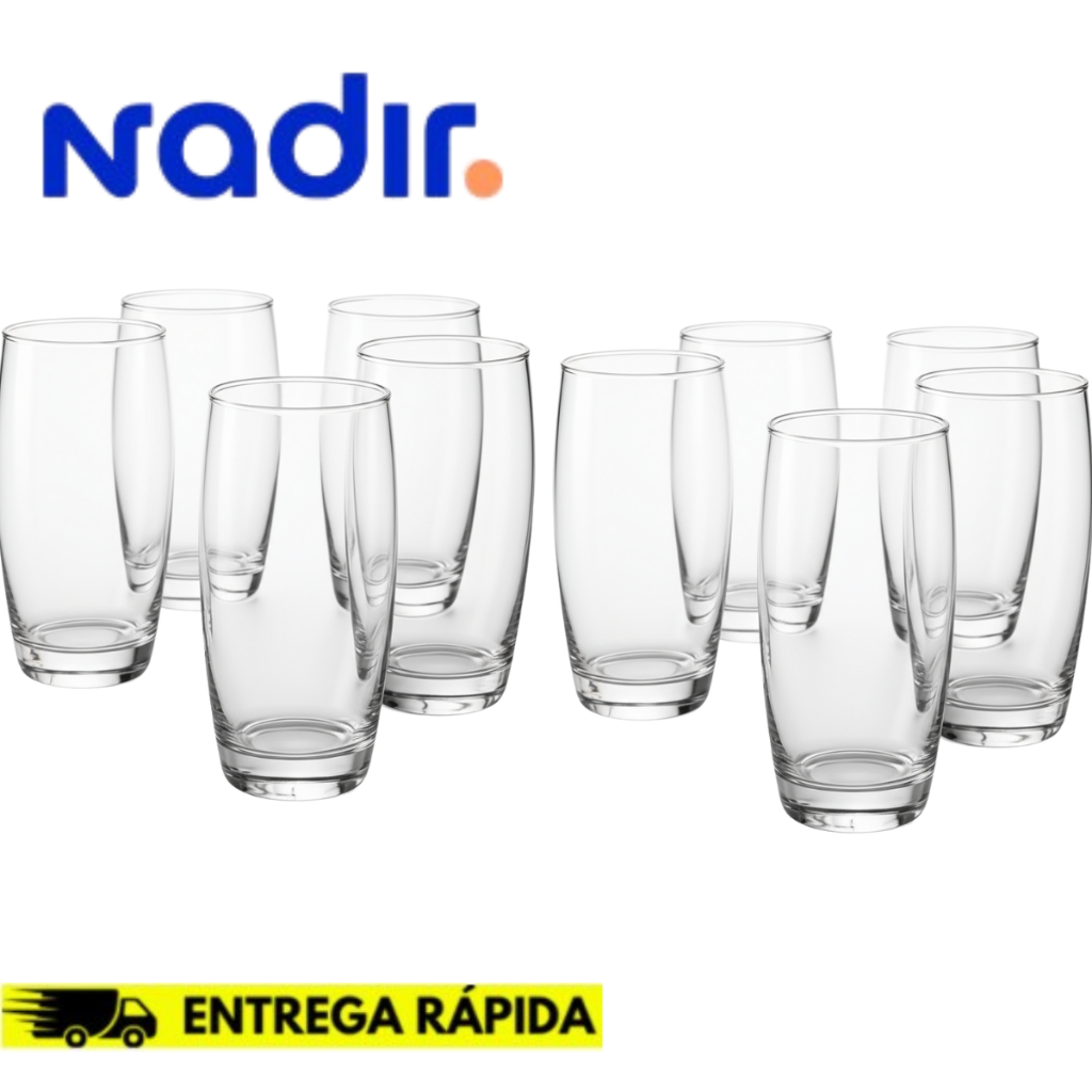 Kit Copos de Vidro Multiuso Àgua Suco Drinks 300m