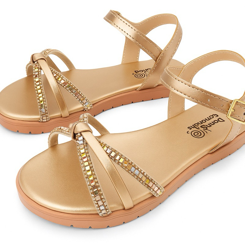 SANDÁLIA TIRA NO BRILHO FEMININA INFANTIL STRASS