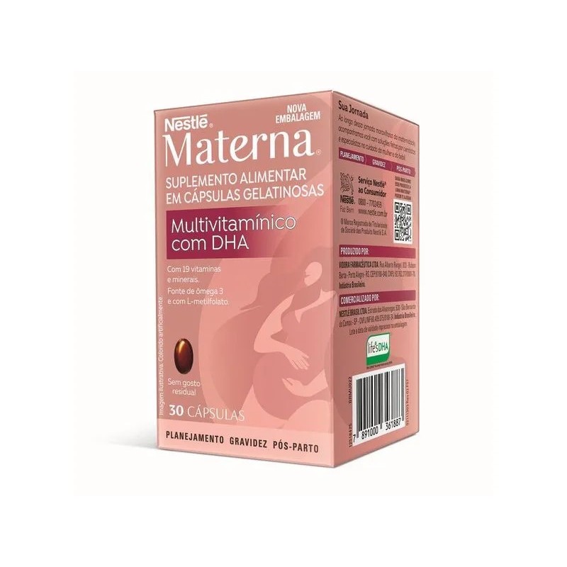 Materna Multivitamínico com DHA 30 Cápsulas