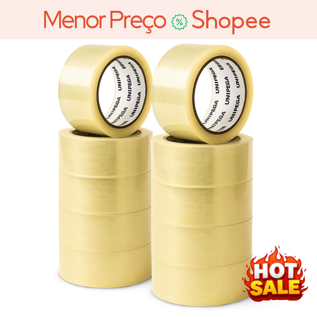 Fita Adesiva Kit Transparente 45mm X 40m Larga Par