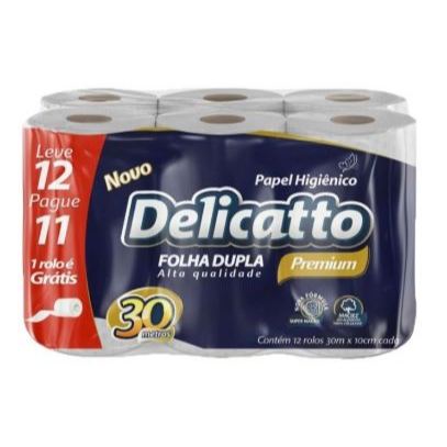 Papel Higiênico Delicatto 30 METROS LEVE 12 PAGUE