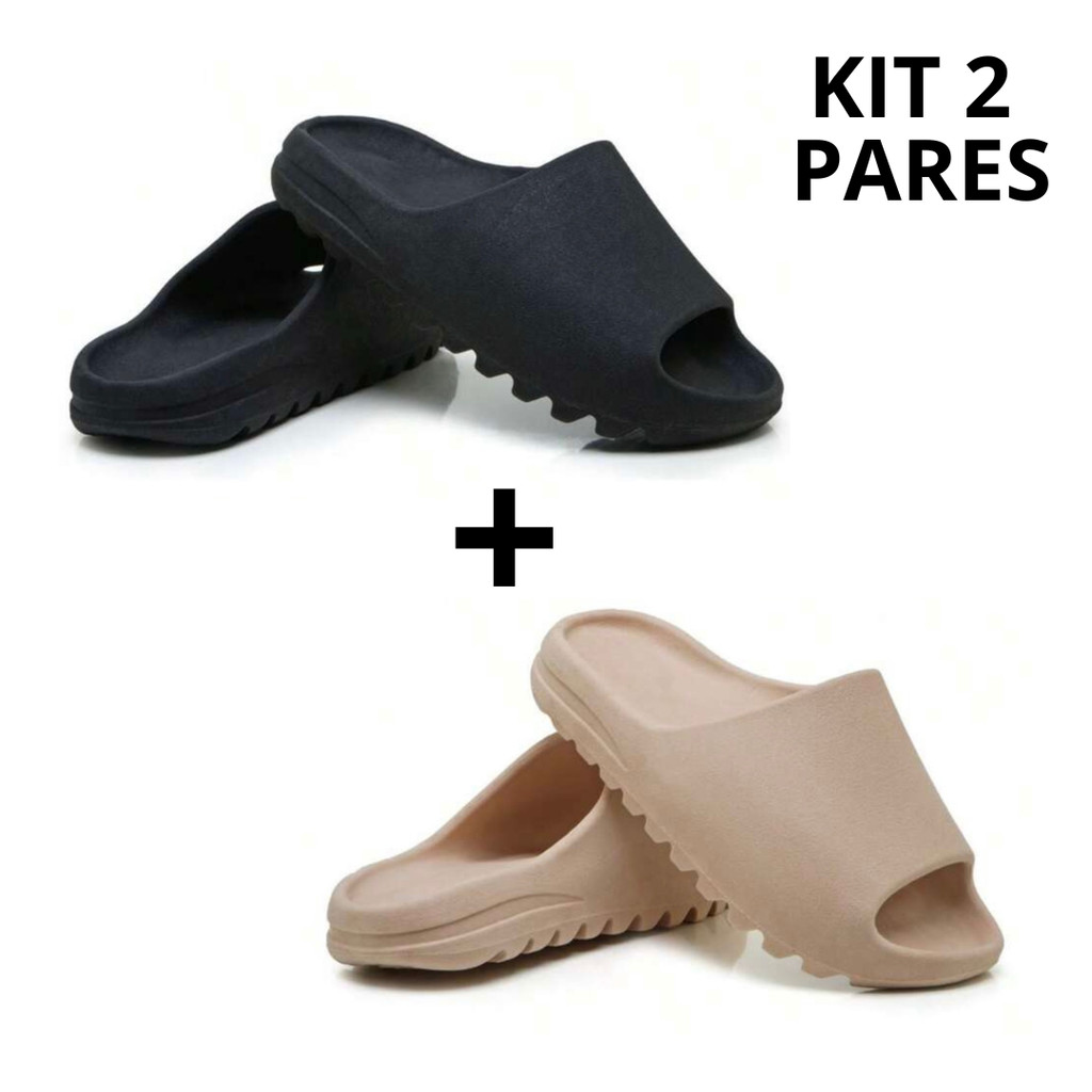 Kit 2 Pares Chinelo Masculino Feminino Nuvem Slide