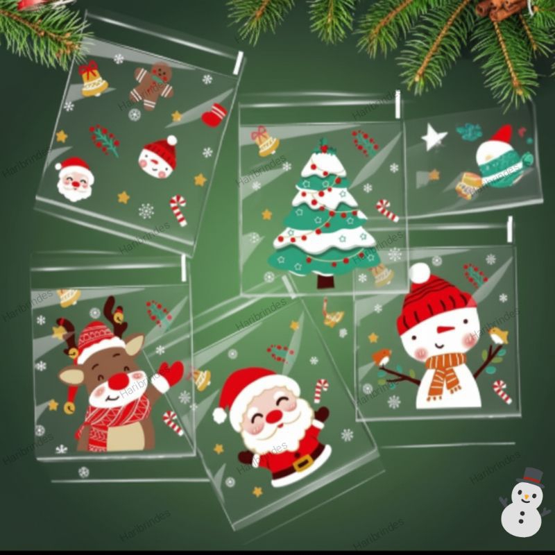 Embalagem de Natal 50 unidades Saquinho de present