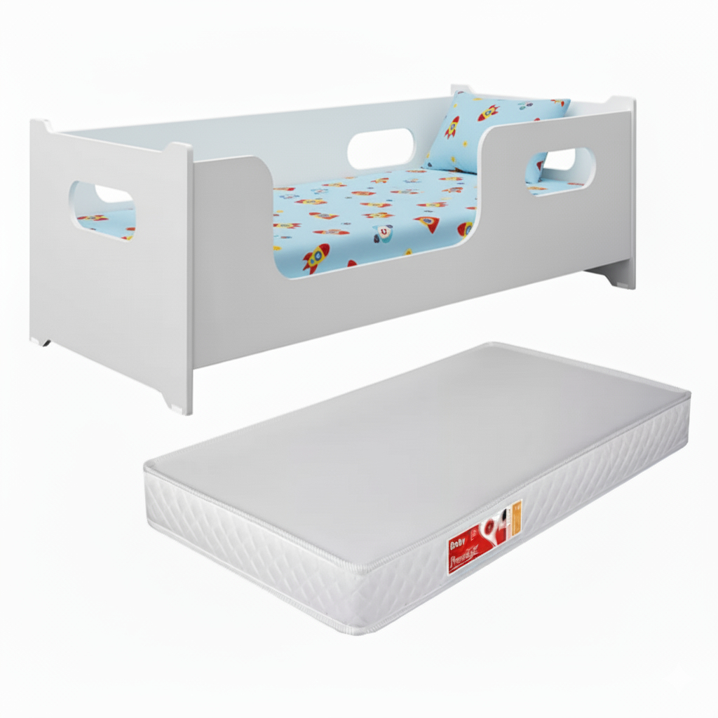 Cama Infantil Encanto Branco Com Colchão Incluso 