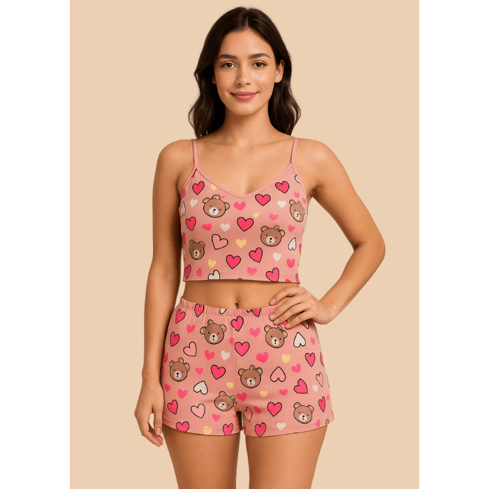 Baby doll em Suede Estampado Vitória