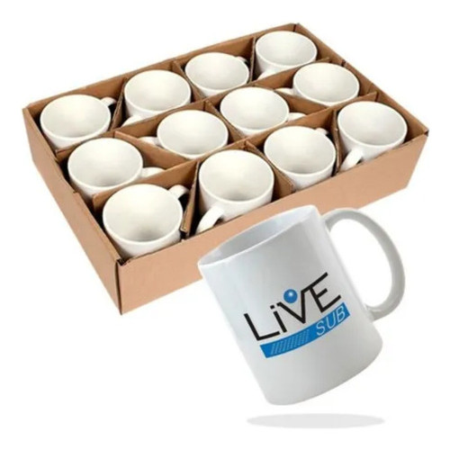 12 Unid Canecas Branca Para Sublimação Live 325 