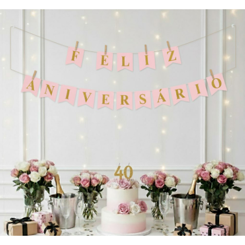 Faixa Varal De Letras Papel Feliz Aniversário Ban