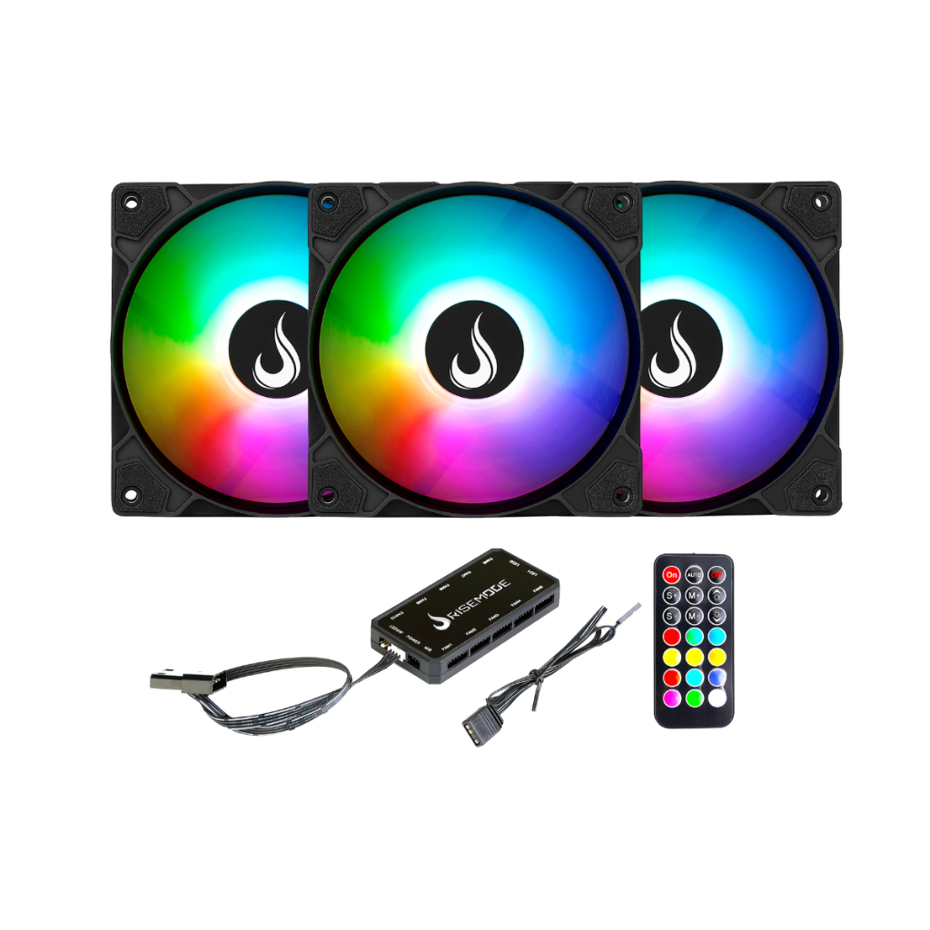Kit 3 Cooler Fan Gamer | Rise Mode | Z Led Black A