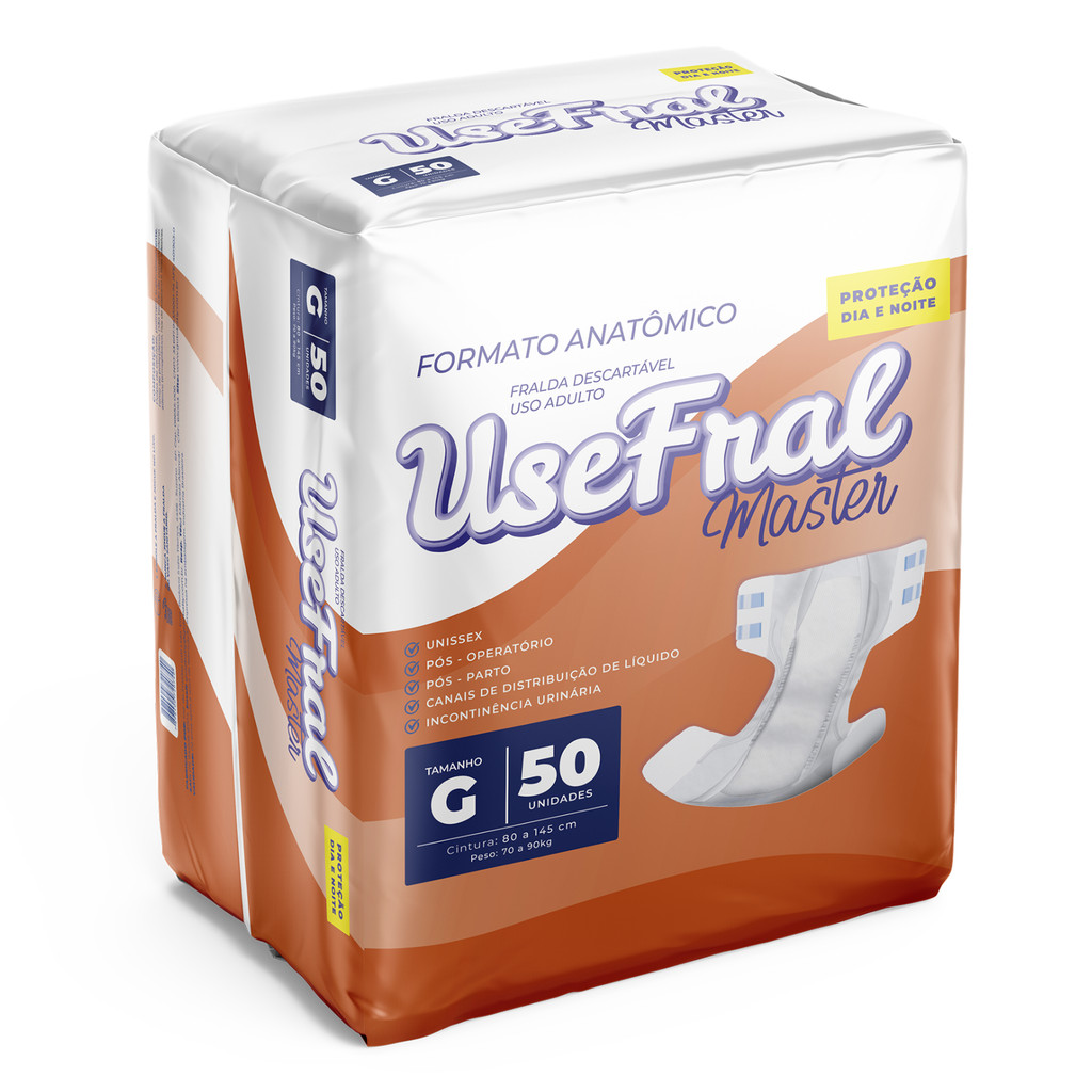 FRALDA GERIATRICA ADULTO USEFRAL TAM-HIPER G C/ 50