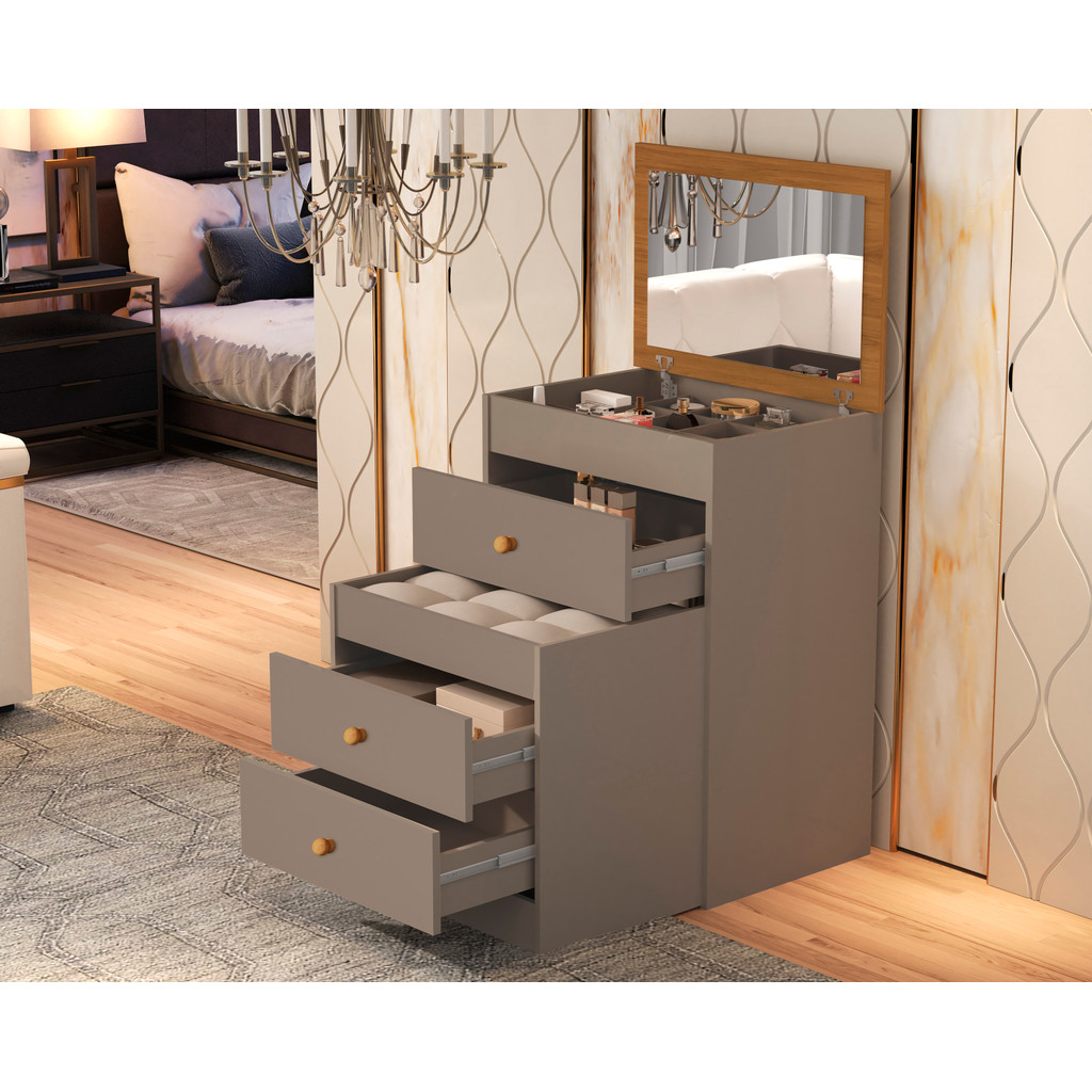 Penteadeira Cômoda Olivia 3 Gavetas C/espelho -Ba