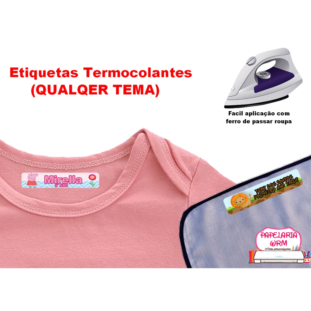 Etiquetas Termocolantes 5X1cm para para Uniforme E