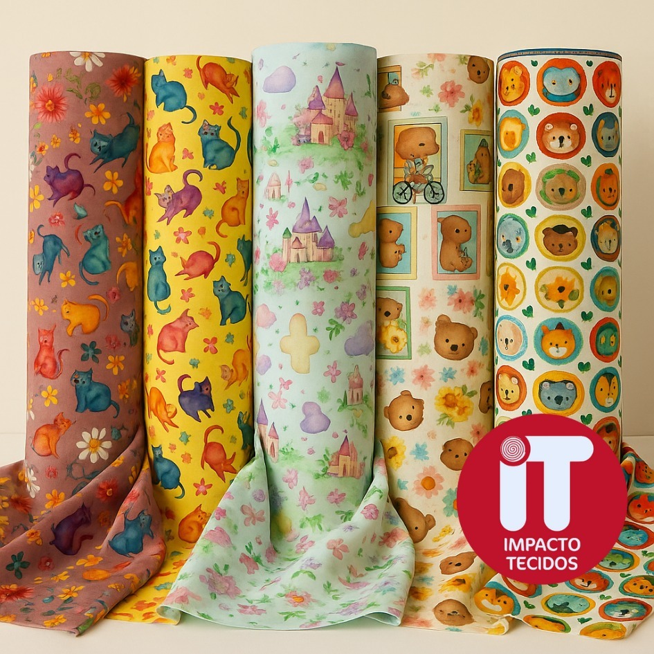 Tecido TRICOLINE Estampado 100% Algodão 50cmx1,50