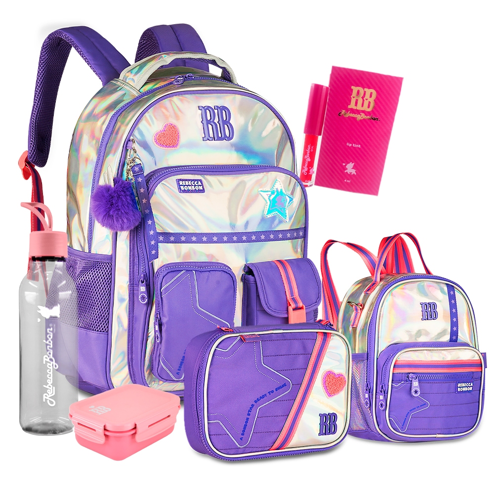 Kit Holográfico Rebecca Bonbon Completo Mochila E
