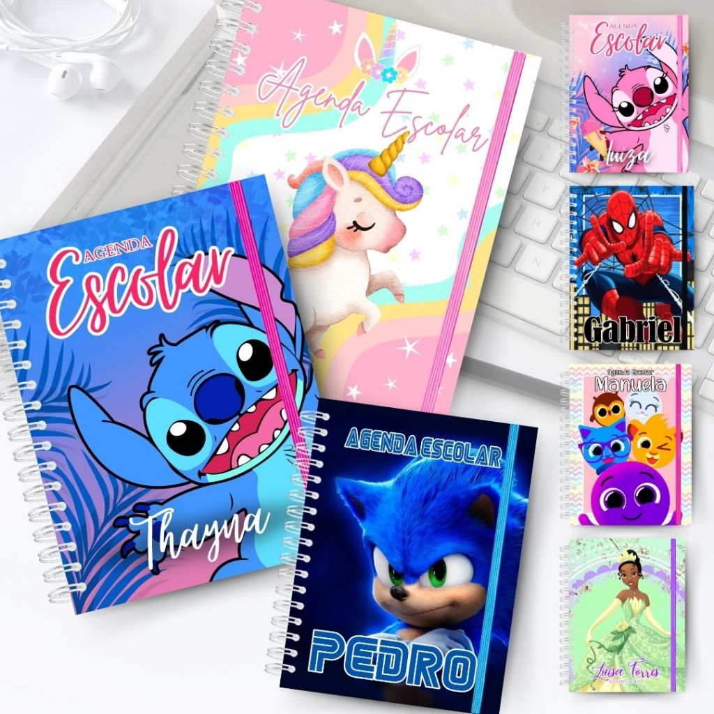 Agenda Escolar 2026 Infantil Personalizada VÁRIOS