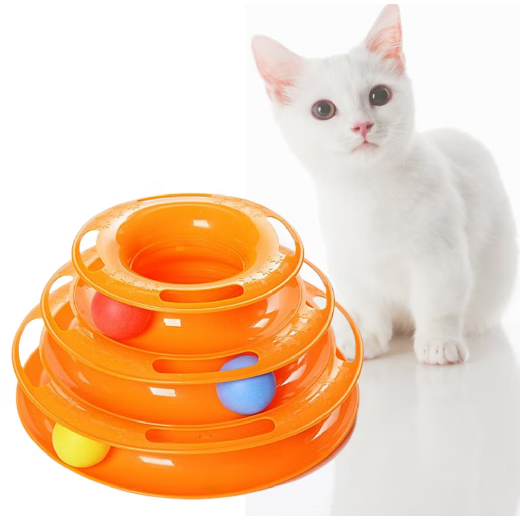 Brinquedo Interativo Para Gatos Torre De Bolinhas 