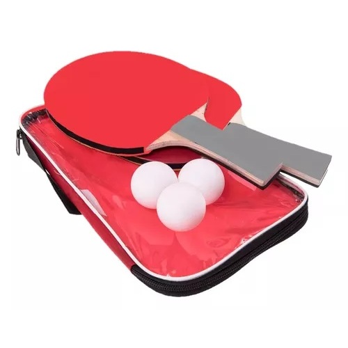 Kit Ping Pong 2 Raquetes + 3 Bolas – Com Bol