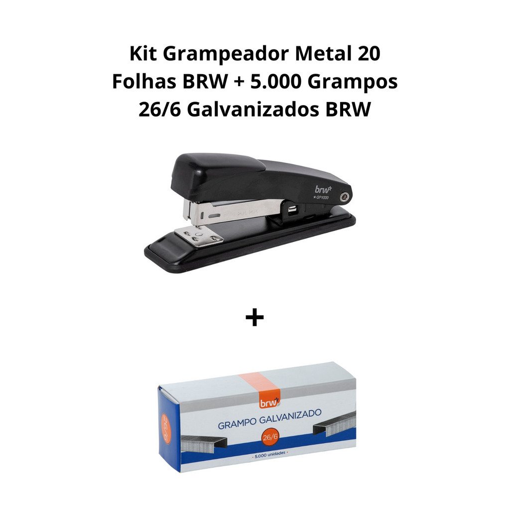 Kit Grampeador 20 folhas – BRW + 5.000 Gramp