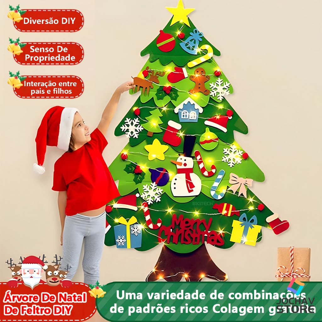 Árvore De Natal De Feltro DIY Parede Pendurado 32