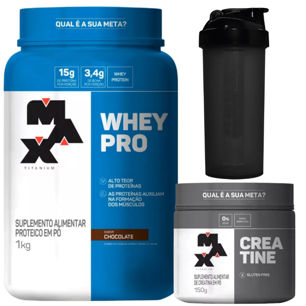 Combo Whey Protein 1kg E Creatina 150g + Coquetele