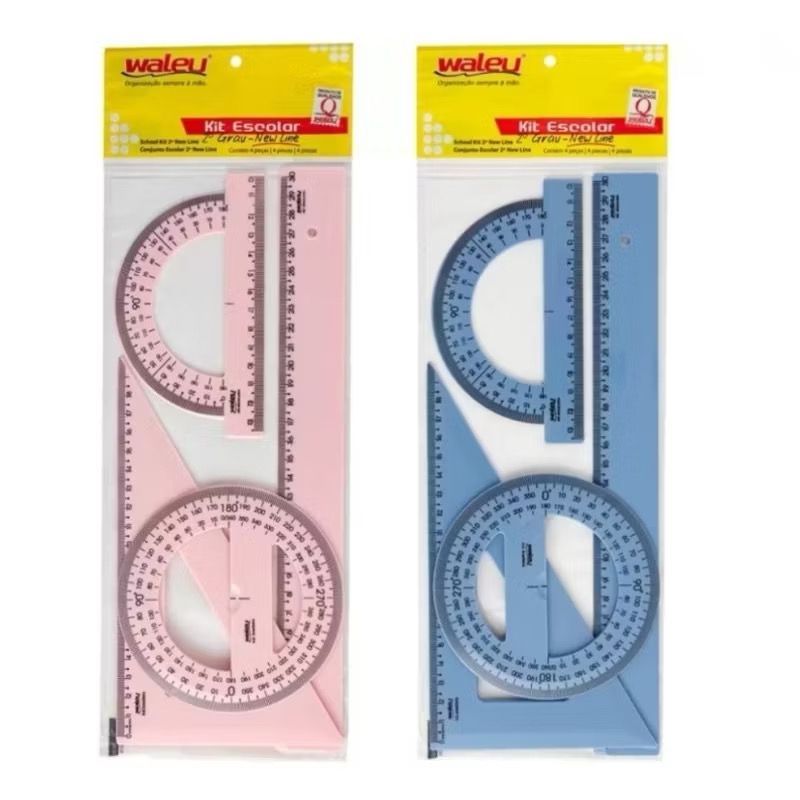 Kit 2° Grau Régua 30cm + Esquadro 60. + Transfer
