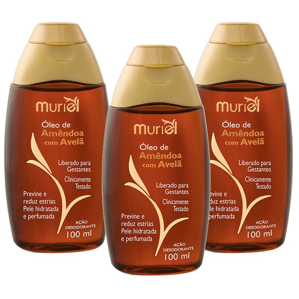 Kit 3 und Óleo Corporal Muriel Amêndoa com Avel�