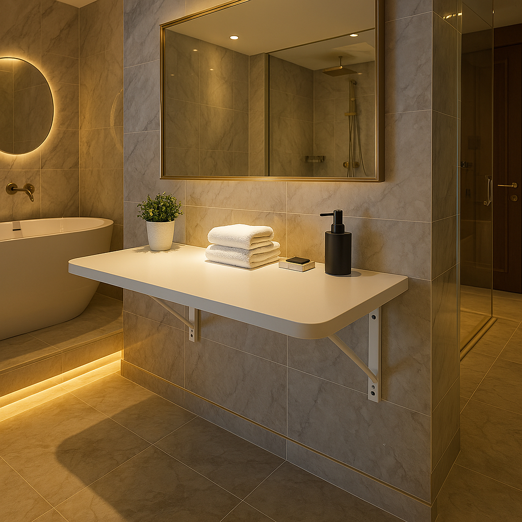 Mesa Dobravel Retratil de Parede Suspensa Borda Re