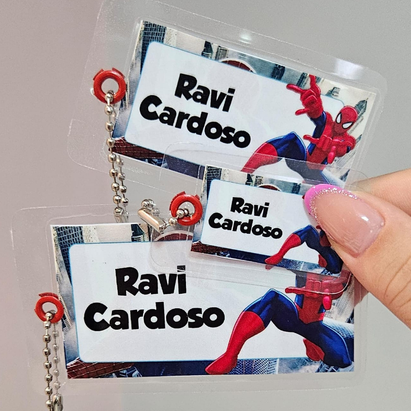 Tag identificadora escolar (chaveiro) plástificad