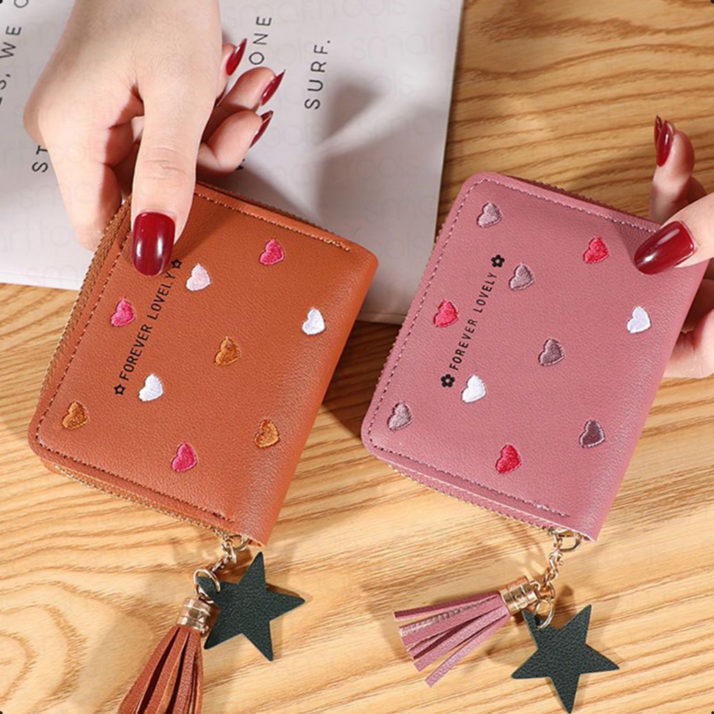 Carteira Feminina De Couro PU Simples Com Múltipl