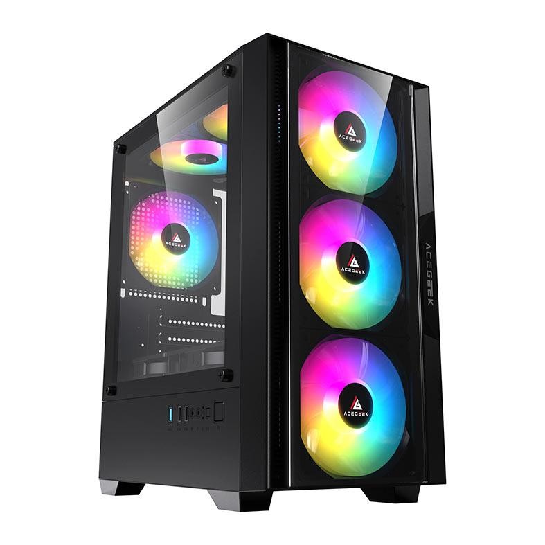 Gabinete Gamer Acegeek Stratus Glass, Mid-Tower, L