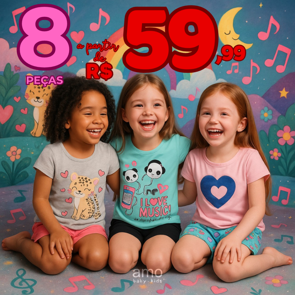 Kit 8 Peças Roupas Infantis Menina Verão 4 Conju