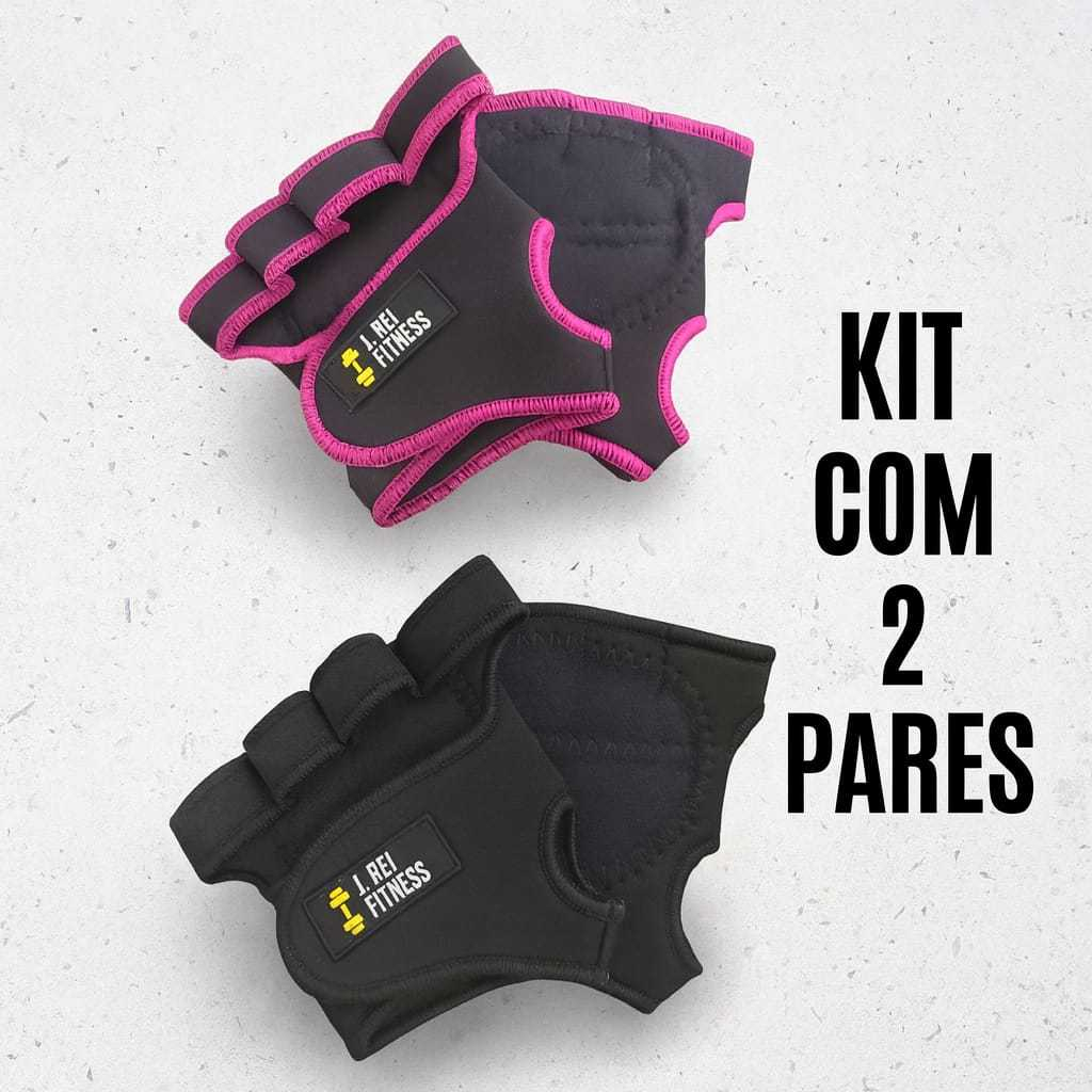 Luva Feminina 2 Pares Meio Dedo Para Levantamento 