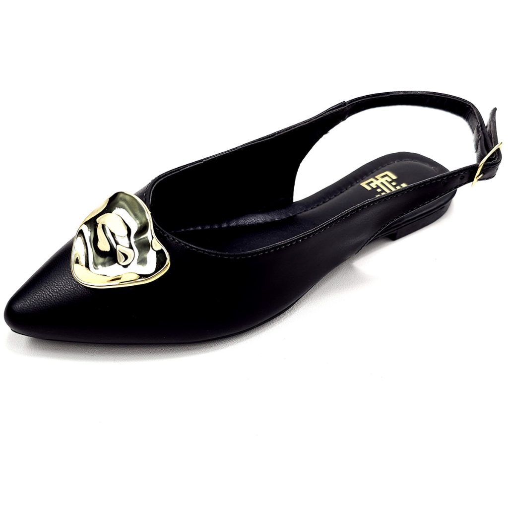 Sapatilha Slingback Rasteira Sandalia Bico Fino Fe