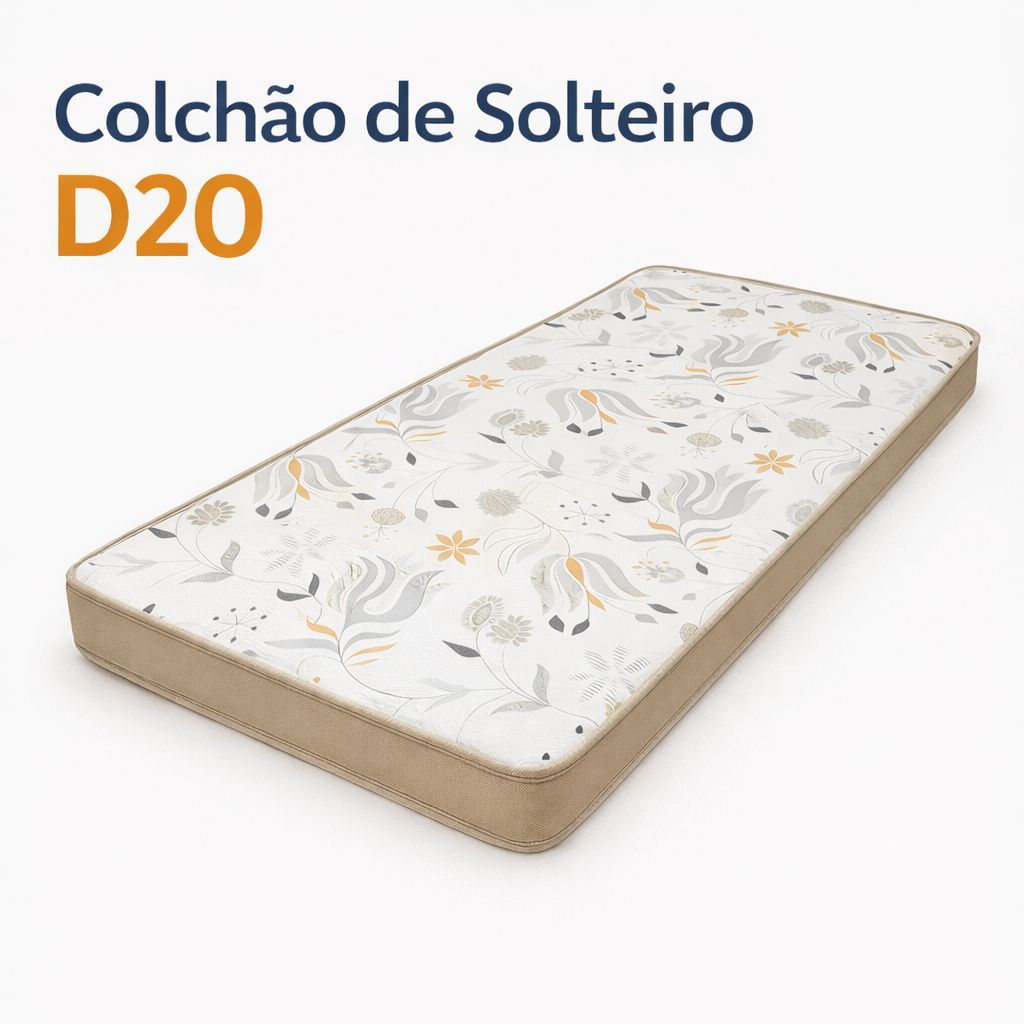 Colchão 100% Espuma Solteiro D20 Ortopédico 1,88