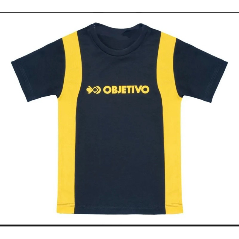 CAMISETA COLEGIO OBJETIVO MALHA PV INFANTIL, JOVEM