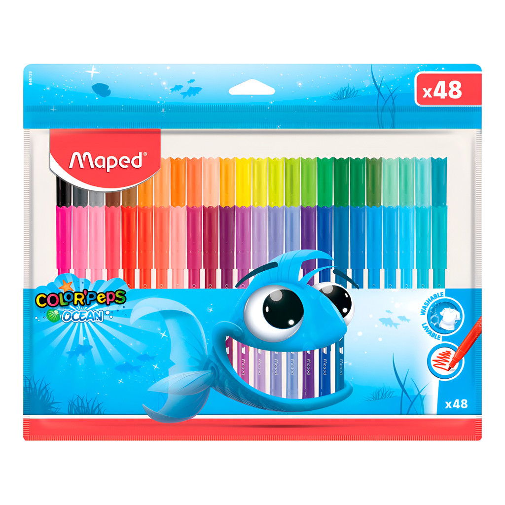 Caneta Hidrocor Canetinha Maped Ocean Polvo 48 Cor