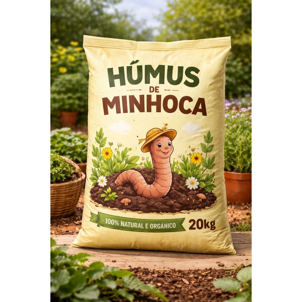 Húmus de Minhoca 2 Kg, 5Kg, 10Kg, 20Kg para Flore