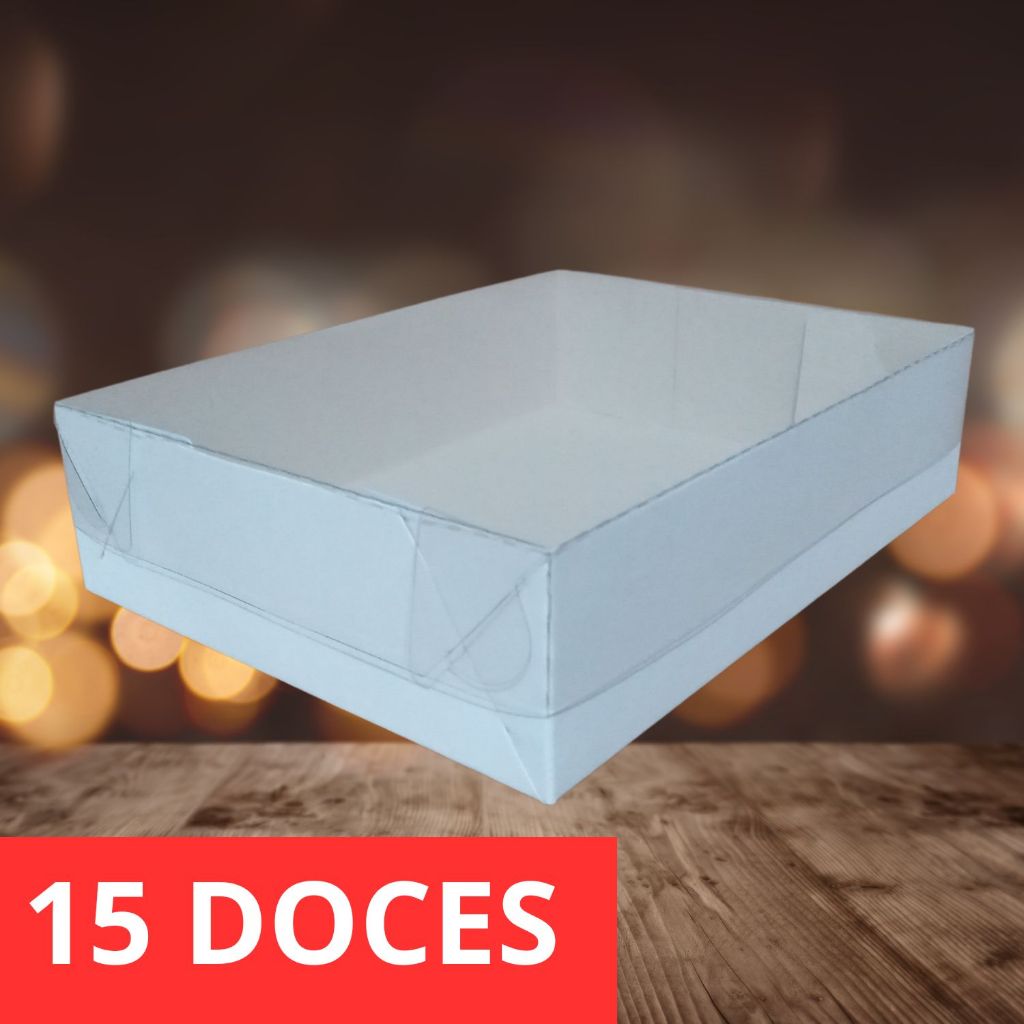 Caixas Embalagem Presentes 15 Doces Branca 12x20x4