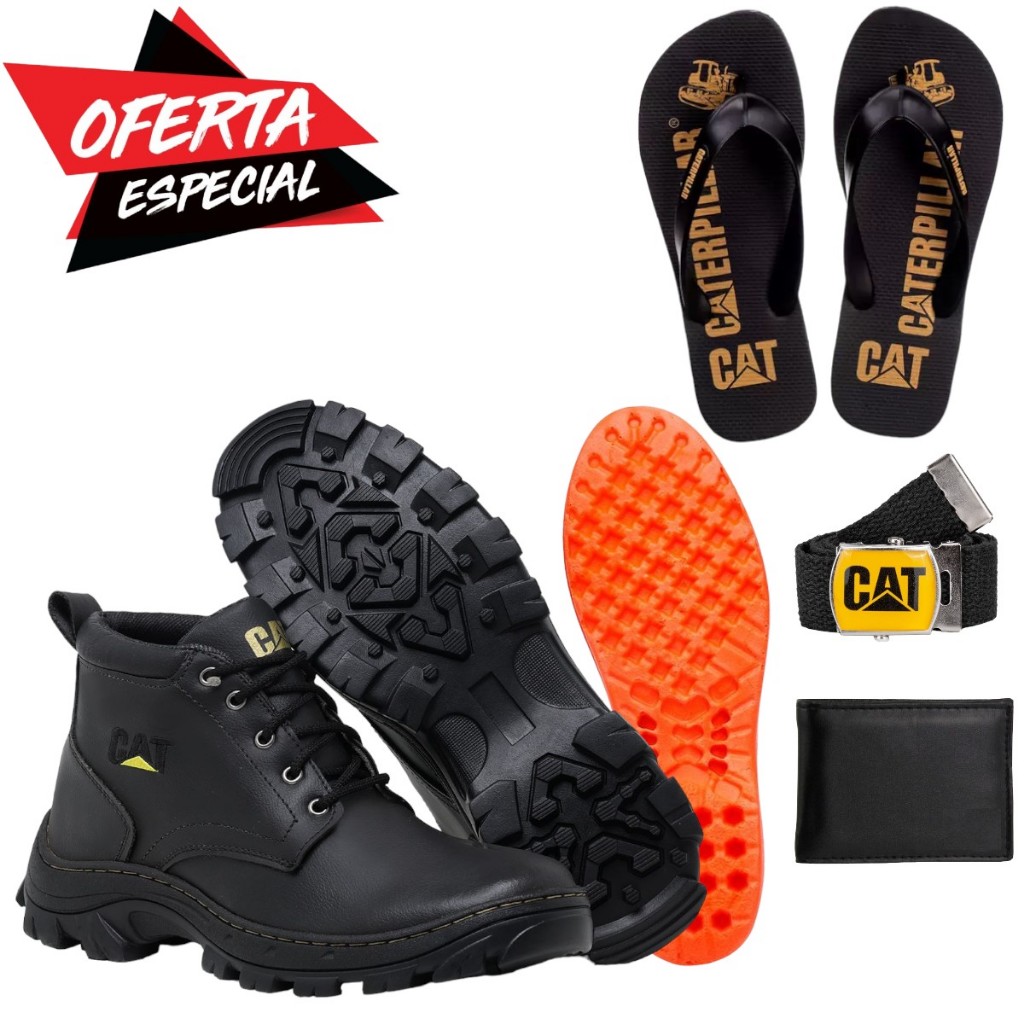 Kit Bota Cat- Coturno com mais 3 Acessorios Dia a 