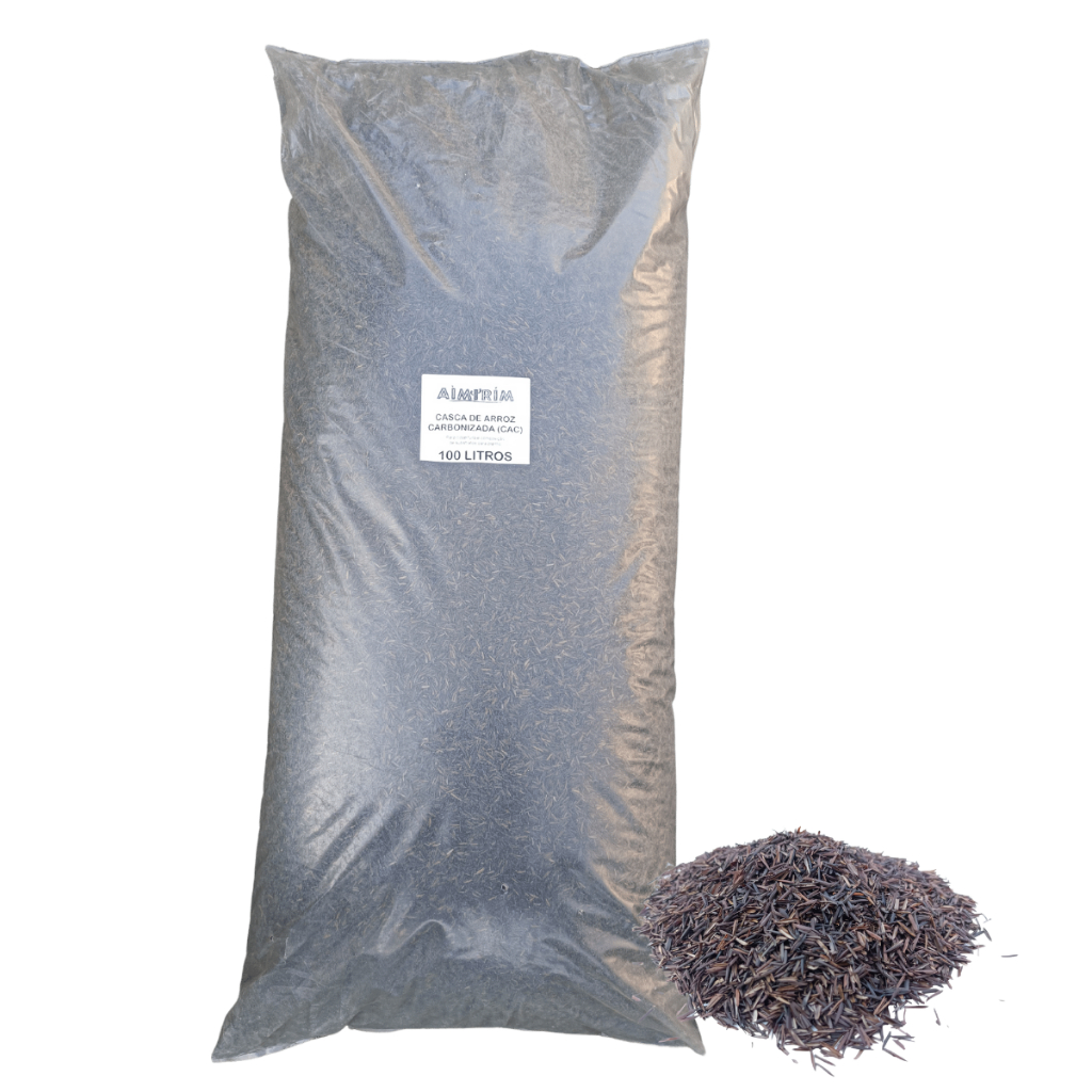 100 Litros de Casca De Arroz Carbonizada substrato