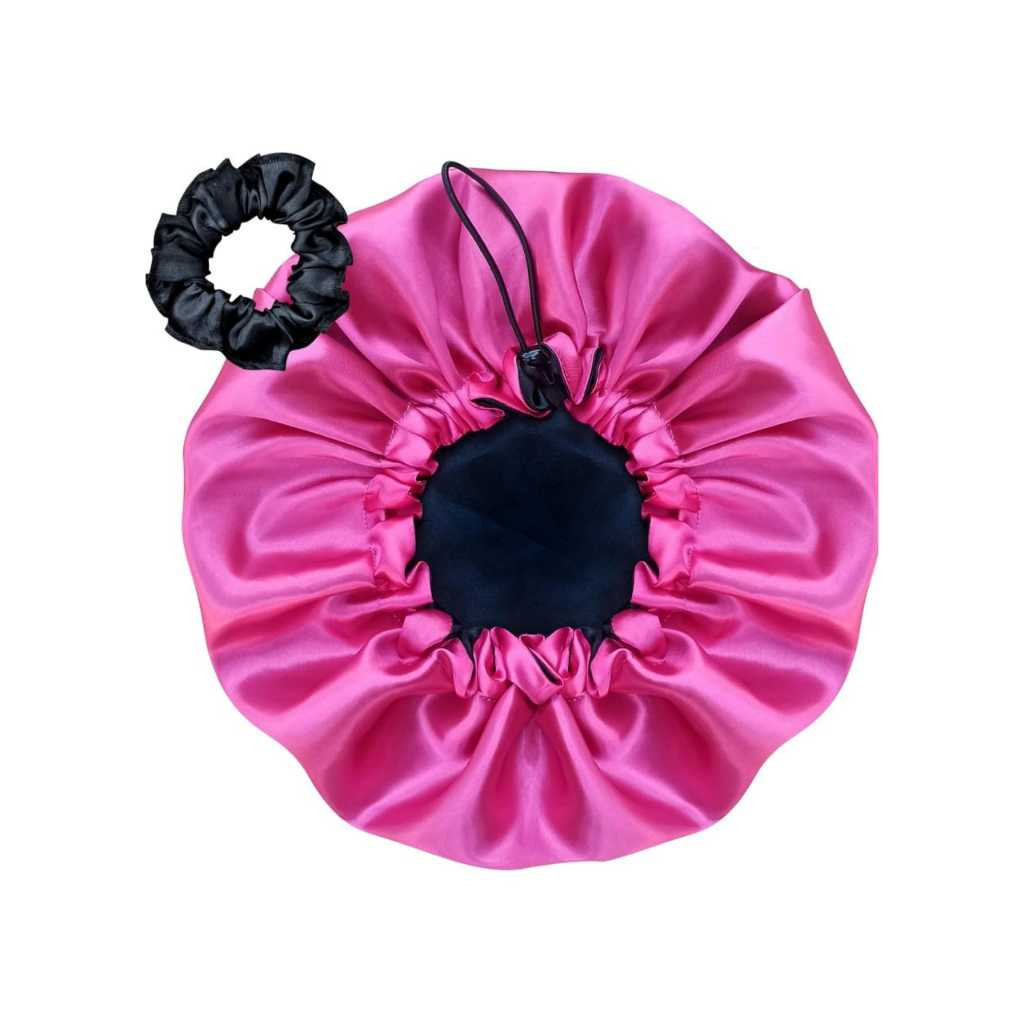 Kit Touca De Cetim Dupla Face Ajustável  + Xuxinh