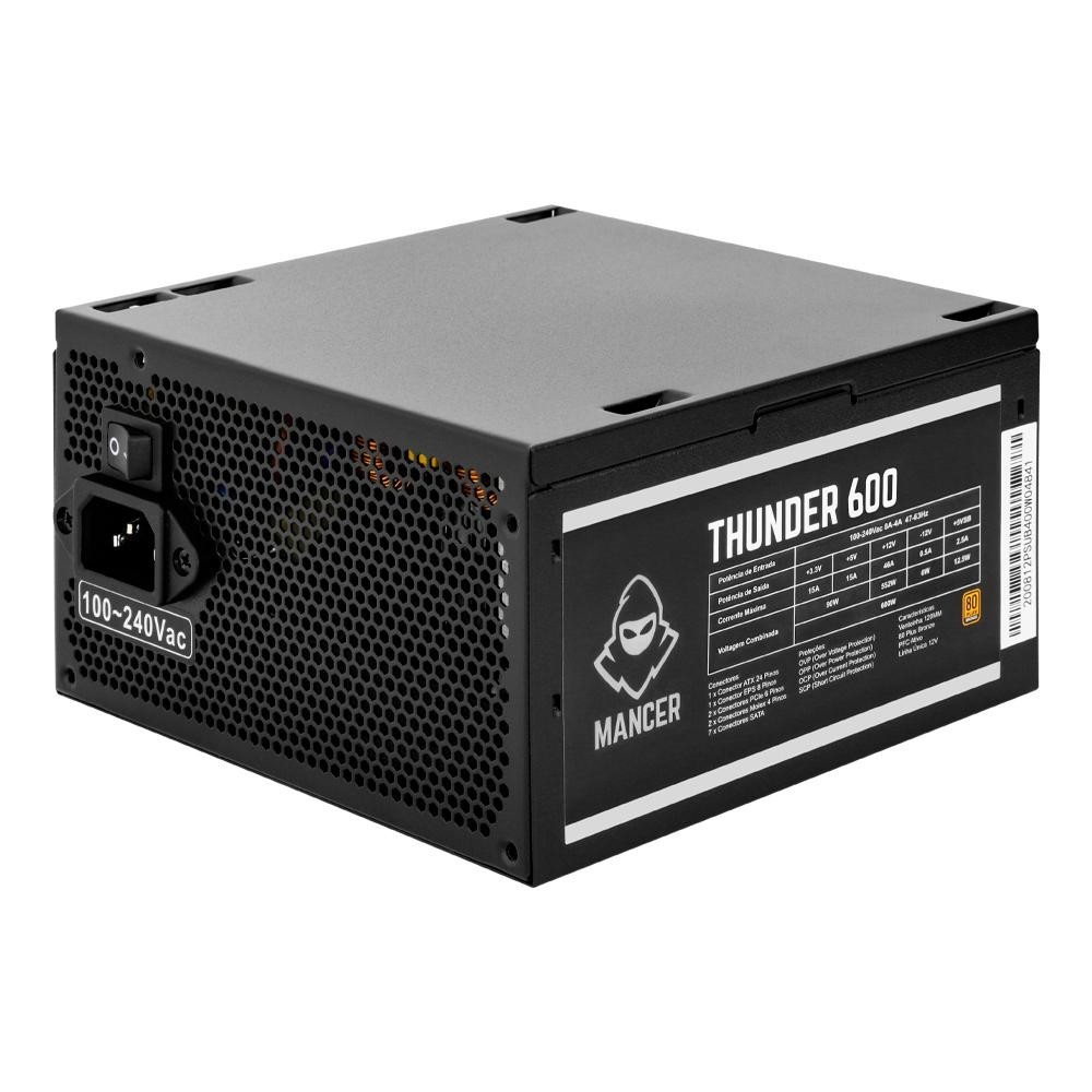 Fonte Mancer Thunder 600W 80 Plus Bronze, MCR-THR6