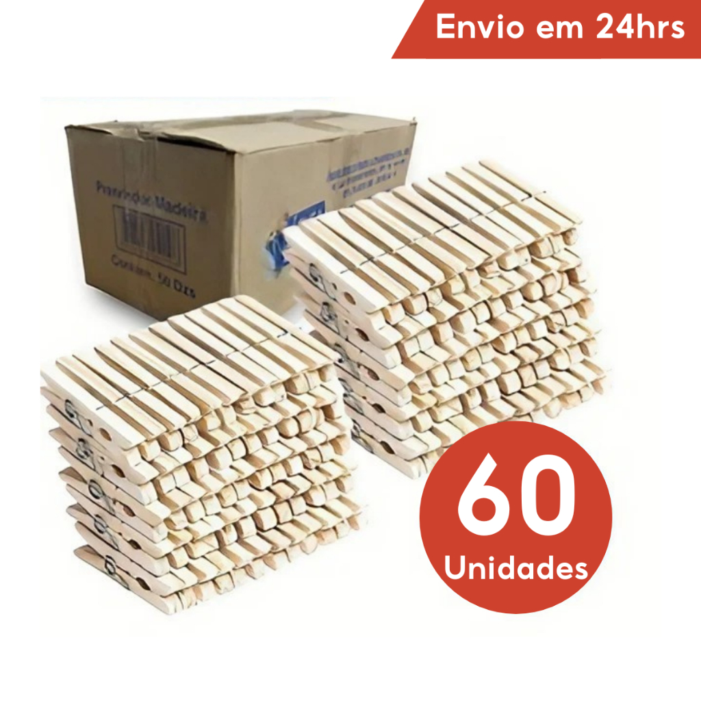 Prendedores Pregadores Roupa Madeira Artesanato Em