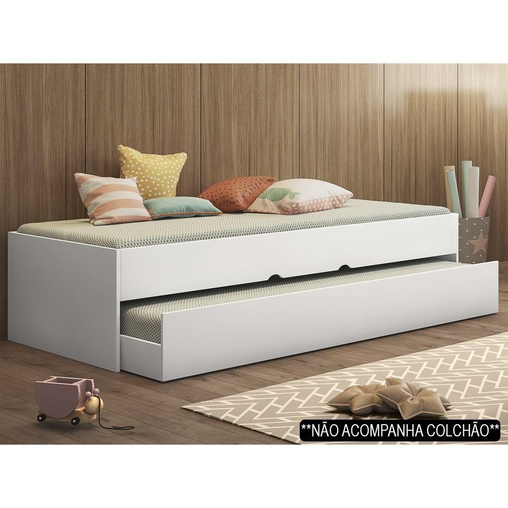 Bicama Solteiro Cama Auxiliar 100% MDP Chiara Bran