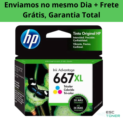 Cartucho 667XL Colorido Original E Lacrado Compat�