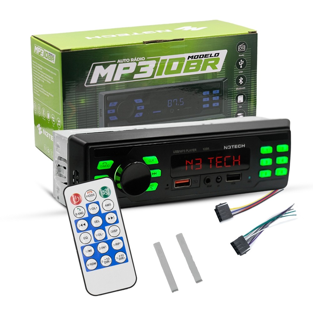 Aparelho De Som Carro Radio Automotivo N3tech MP3 