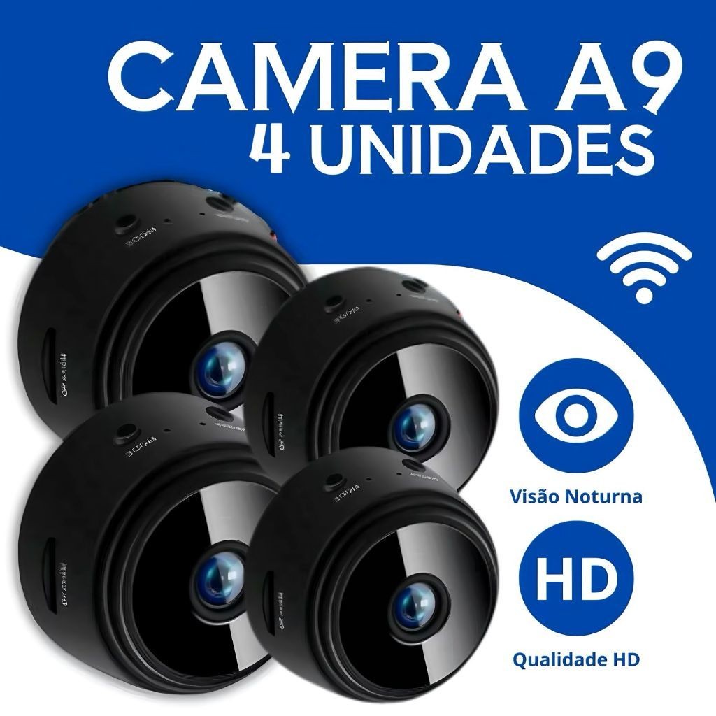 Kit 4 Novo A9 HD Mini com visão noturna Wifi Câm