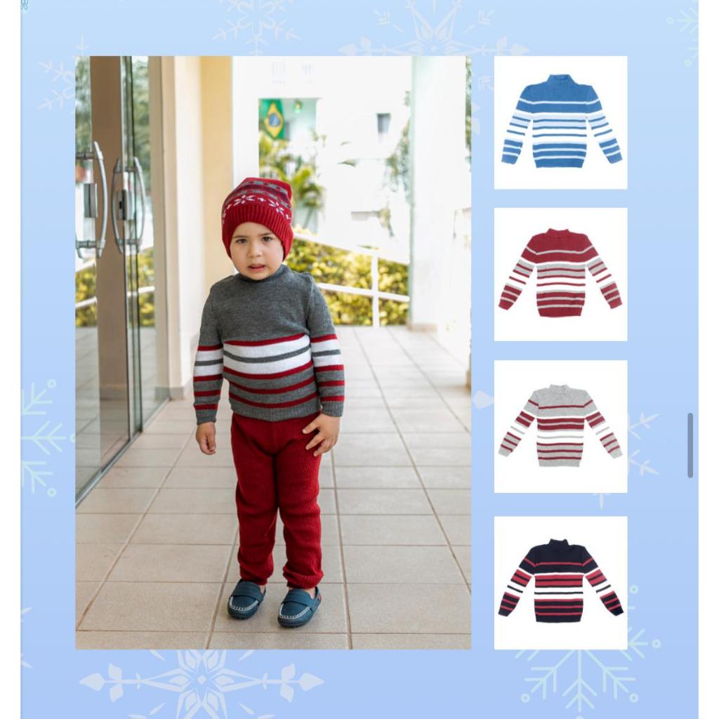 Blusa Cacharrel Lã Infantil Menino Manga Longa Di