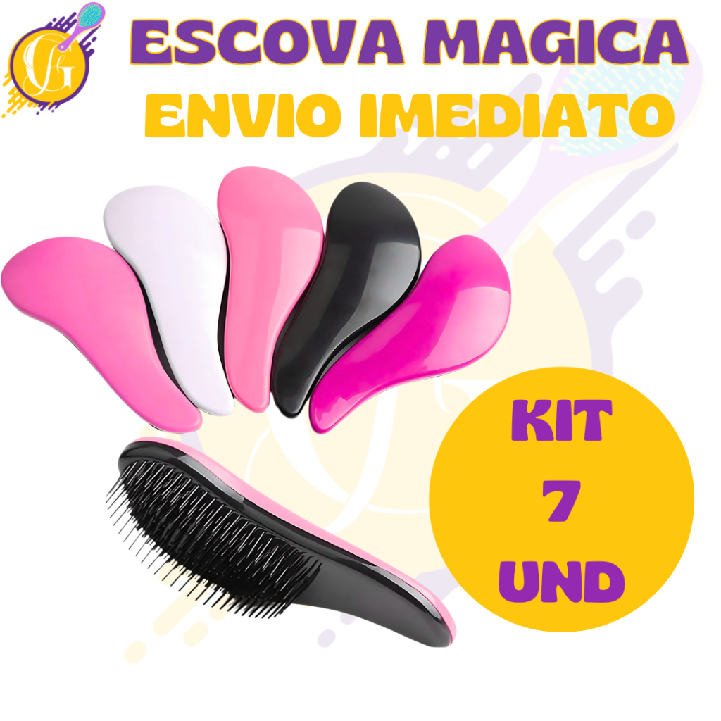 Kit 7 – Escovas Mágicas pra cabelo – 