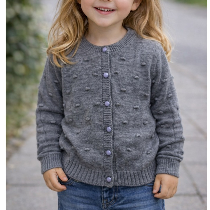 Casaco Trico Bolinha Feminino Qualidade Premium