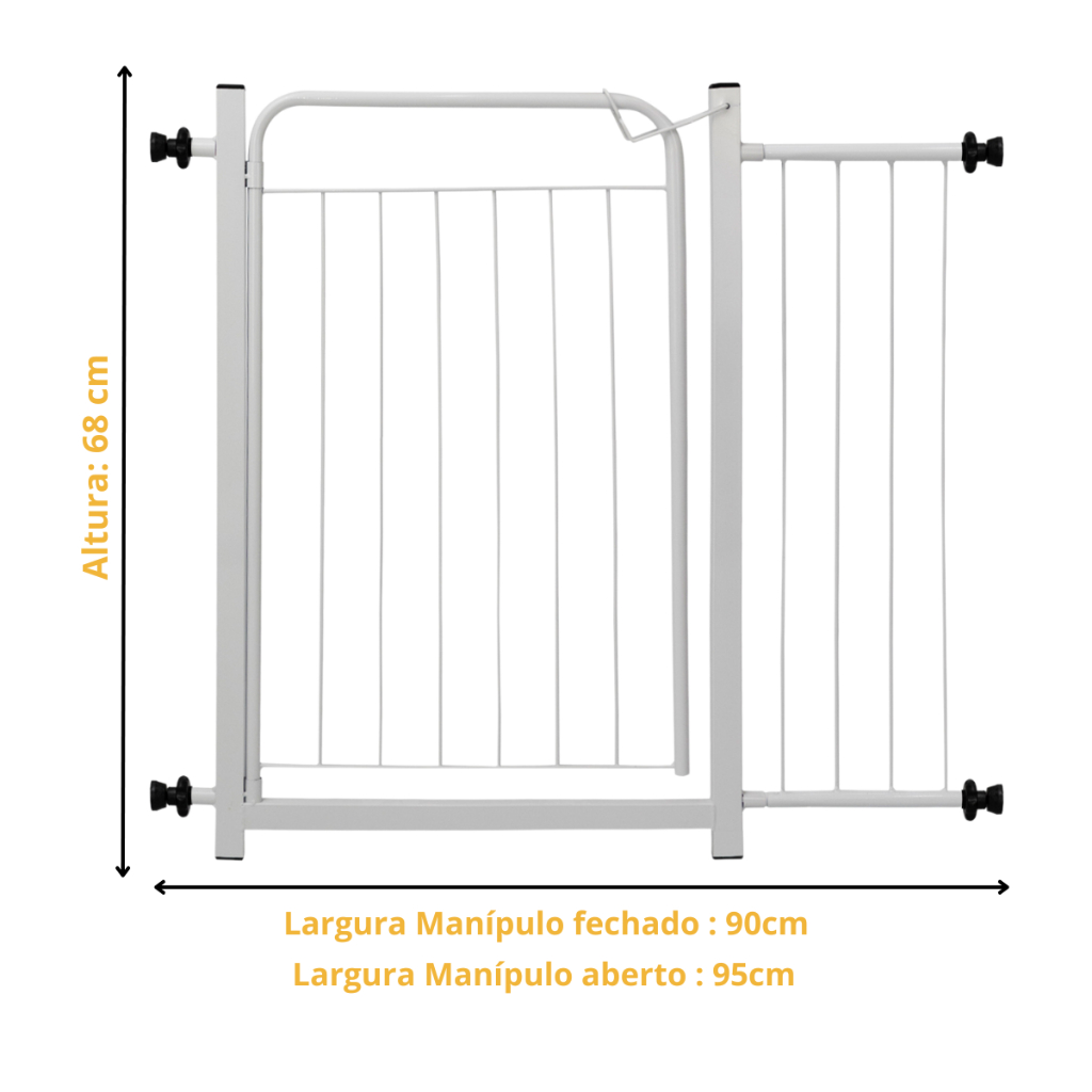 Grade Portão Proteção Pet Cachorro 90cm A 95cm 